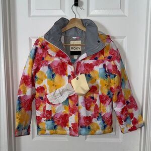 Roxy Kids Colorful Floral Puffer Jacket 10(M) LIKE NEW(zipper stuck)
